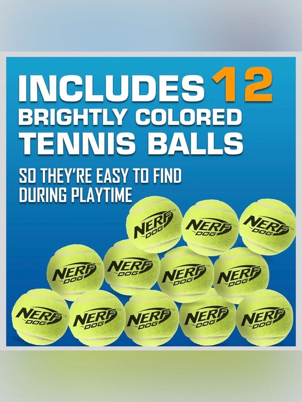 NERF Dog Toy Ball Launcher gift set with 12 Nerf Dog squeaky Tennis Balls NEW